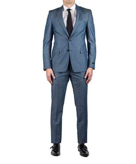 blue cotton suit prada|Men's Suits .